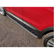 Пороги алюминиевые с пластиковой накладкой (карбон серые)1820 мм код HYUNSF4WD15-20GR