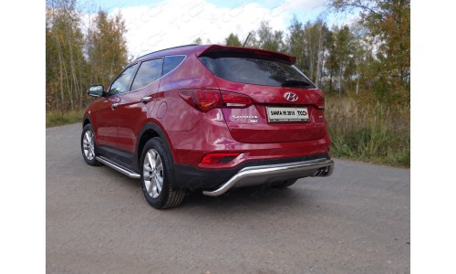 Защита задняя 60,3 мм код HYUNSF4WD15-19 на Hyundai Santa Fe Premium (2015-2018) 