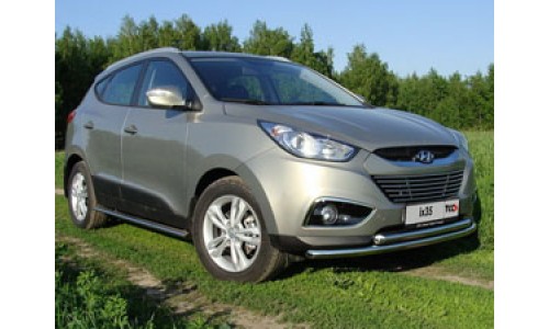 Защита передняя нижняя 50,8/50,8 мм код HYUNIX35-01 на Hyundai IX35 (2009-2015) 