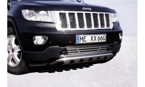 Передняя защита 40 мм с поперечными пластинами, полир. нерж. сталь на Jeep Grand Cherokee (2010-2013) 