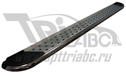 Пороги алюминиевые (Opal) Audi (Ауди) Q7 (2015-) с панорамной крышей на Audi Q7 (2015-) 