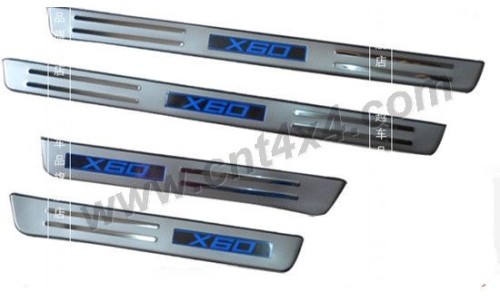 Комплект накладок с подсветкой на внутренние пороги 4 ч. на Lifan X60 (2011-2016) 