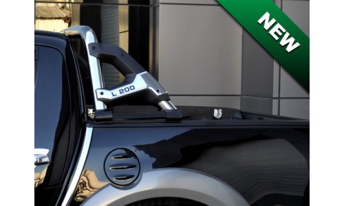 Защитная дуга в кузов пикапа 76 мм с логотипом полир. нерж. сталь. на Mitsubishi L200 (2006-2013) 