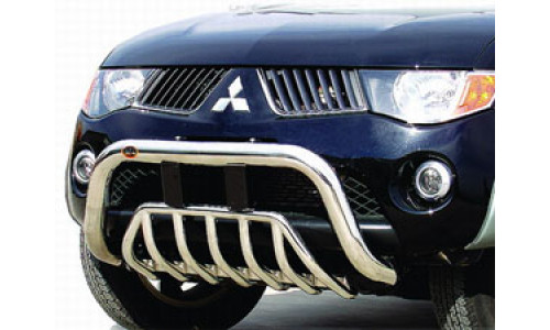 Передняя защита EUROTECH 76мм полир. нерж. сталь на Mitsubishi L200 (2006-2013) 