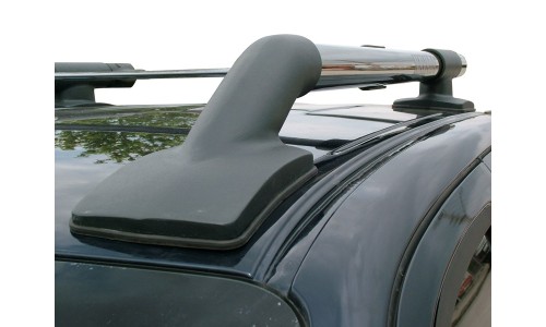 Рейлинги из экструдированных алюмин. труб в к-те с поперечинами на Nissan Navara D40 (2005-) 