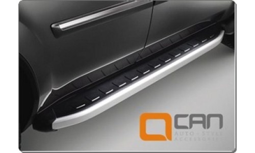 Пороги алюминиевые (Alyans) Toyota Highlander (Тойота Хайлендер) (2010-2013) на Toyota Highlander (2010-2013) 