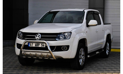 Передня защита с поперечными трубами полир. нерж. сталь Volkswagen Amarok на Volkswagen Amarok (2010-2015) 