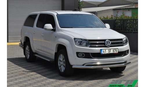 Защита переднего бампера 40/70 мм, полированная нержавеющая сталь Volkswagen Amarok на Volkswagen Amarok (2010-2015) 