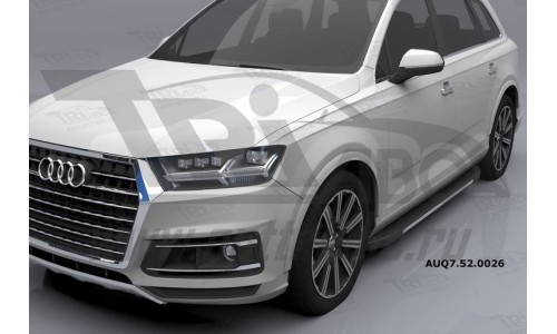 Пороги алюминиевые (Onyx) Audi (Ауди) Q7 (2015-) без панорамной крыши на Audi Q7 (2015-) 