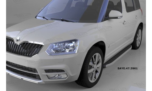 Пороги алюминиевые (Alyans) Skoda Yeti (Шкода Ети) (2009-) на Skoda Yeti (2009-2013) 