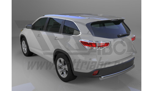 Защита заднего бампера Toyota Highlander (2014-) (овал) d 75x42* на Toyota Highlander (2014-2016) 