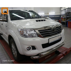 Защита переднего бампера Toyota Hilux (2012-2015) (двойная) d 76/60