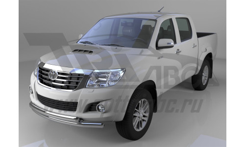 Защита переднего бампера Toyota Hilux (2012-2015) двойная (круг /овал) d 76,1/75х42* на Toyota Hilux Vigo (2006-2015) 