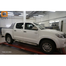 Пороги нержавеющая труба с листом С2 d60mm Toyota Hilux (2012-2015)