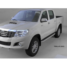 Пороги алюминиевые (Alyans) Toyota HiLux (2012-2015)