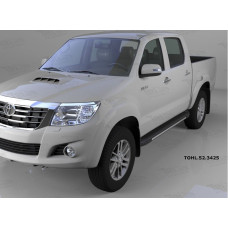 Пороги алюминиевые (Onyx) Toyota HiLux (2012-2015)