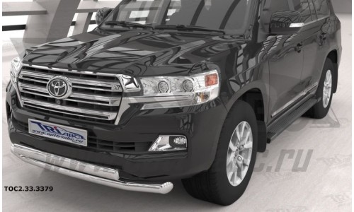 Защита переднего бампера Toyota Land Cruiser 200 (2012- / 2015-) (двойная) d 76 на Toyota Land Cruiser 200 (2012-2015) 