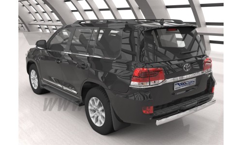 Защита заднего бампера Toyota Land Cruiser 200 (2012- /2015-) (овал) d 75x42* на Toyota Land Cruiser 200 (2012-2015) 