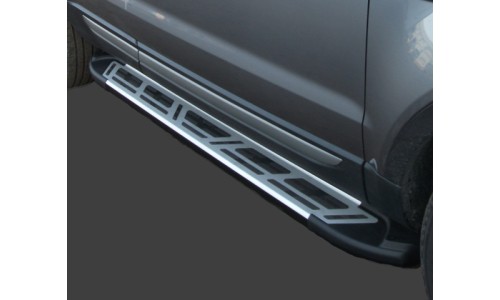 Пороги алюминиевые (Corund Silver) Toyota Prado LC120 на Toyota Land Cruiser Prado 120 (2003-2009) 