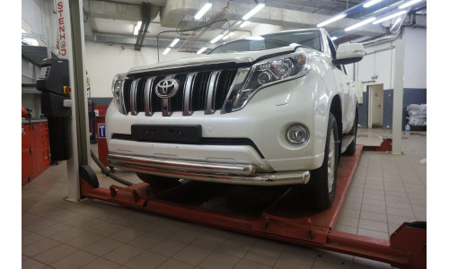 Защита переднего бампера Toyota Land Cruiser 150 (2013-) (двойная) d 76/60 на Toyota Land Cruiser Prado 150 (2013-2017) 