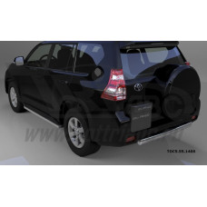 Защита заднего бампера Toyota Land Cruiser 150 (2014-) короткая (овал) d 75x42*