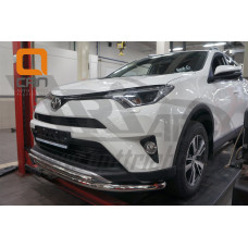 Защита переднего бампера Toyota RAV 4 (2016-) (двойная) d60/42