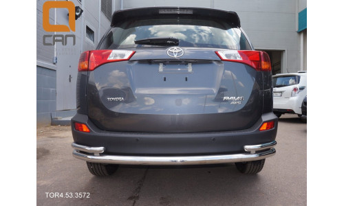 Защита заднего бампера Toyota RAV4 (Тойота РАВ4) (2013- 2015) (одинарная с уголками) d 60/42 на Toyota Rav4 (2013-2015) 