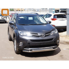 Защита переднего бампера Toyota RAV4 (Тойота РАВ4) (2013-2015) (двойная) d 60/60