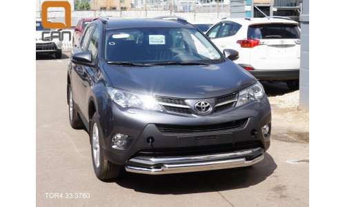 Защита переднего бампера Toyota RAV4 (Тойота РАВ4) (2013-2015) (двойная) d 60/60 на Toyota Rav4 (2013-2015) 