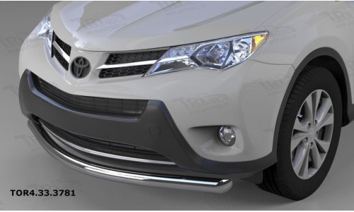 Защита переднего бампера Toyota RAV4 (Тойота РАВ4) (2013-2015) (одинарная) d 60 на Toyota Rav4 (2013-2015) 