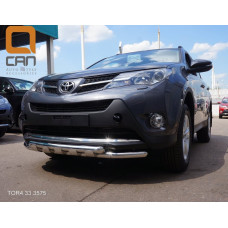 Защита переднего бампера Toyota RAV4 (Тойота РАВ4) (2013-2015) (Shark) d 60/60