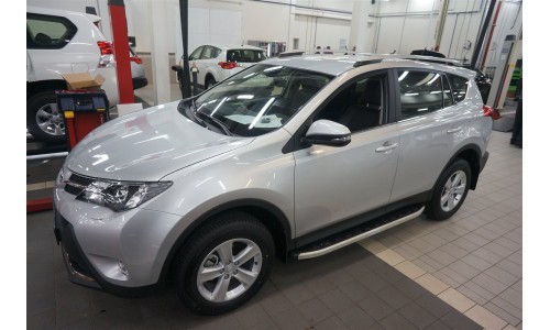 Пороги алюминиевые (Alyans) Toyota RAV4 (Тойота РАВ4) (2013-/2015-) силовой крепеж на Toyota Rav4 (2013-2015) 