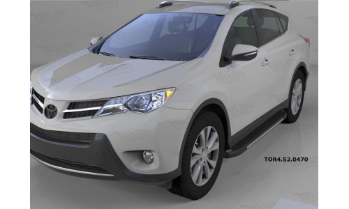 Пороги алюминиевые (Onyx) Toyota RAV4 (Тойота РАВ4) (2013-/ 2015-) силовой крепеж на Toyota Rav4 (2013-2015) 