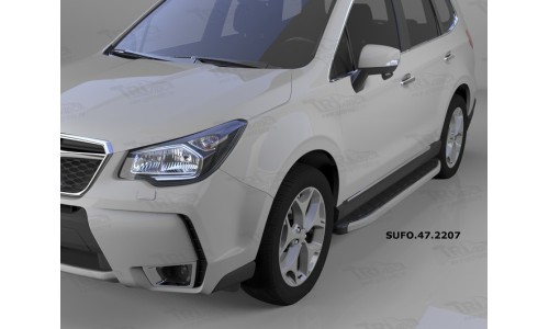 Пороги алюминиевые (Alyans) Subaru Forester (2013-) на Subaru Forester (2013-2015) 
