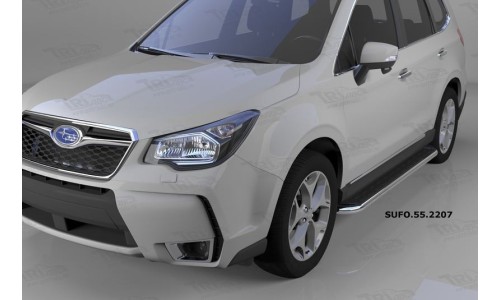 Пороги алюминиевые (Ring) Subaru Forester (2013-) на Subaru Forester (2013-2015) 