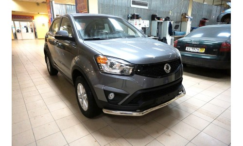 Защита переднего бампера Ssang Yong Actyon (Ссанг Йонг Актион) (2013-) (одинарная) d 60 на Ssang Yong Actyon (2013-) 