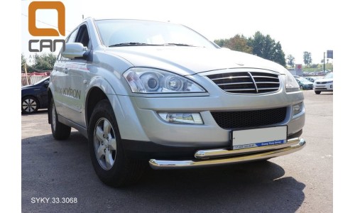 Защита переднего бампера Ssang Yong Kyron (Ссанг Йонг Кайрон) (2006-) (двойная) d 76/60* на Ssang Yong Kyron (2007-) 