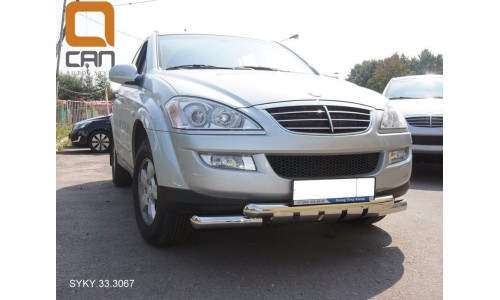 Защита переднего бампера Ssang Yong Kyron (Ссанг Йонг Кайрон) (2006-) (Shark) d 76/76 на Ssang Yong Kyron (2007-) 
