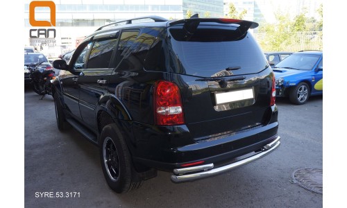 Защита заднего бампера Ssang Yong Rexton (Ссанг Йонг Рекстон) (2007-2012 / 2012-) (одинарная с уголк на Ssang Yong Rexton (2007-2012) 