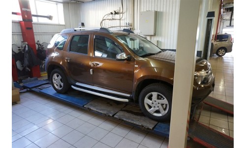 Пороги алюминиевые (Alyans) Renault Duster (Рено Дастер) (2012-) / Nissan Terrano (2014-) на Renault Duster (2011-2014) 