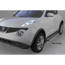 Пороги алюминиевые (Brillant) Nissan Juke (2011-) (серебр)