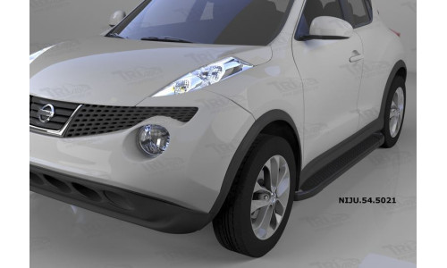 Пороги алюминиевые (Sapphire Black) Nissan Juke (2011-) на Nissan Juke (2011-2014) 