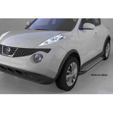 Пороги алюминиевые (Sapphire Silver) Nissan Juke (2011-)