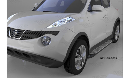 Пороги алюминиевые (Sapphire Silver) Nissan Juke (2011-) на Nissan Juke (2011-2014) 