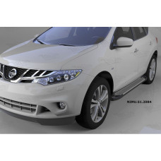 Пороги алюминиевые (Sapphire Silver) Nissan Murano (2008-)