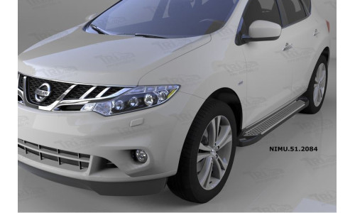 Пороги алюминиевые (Sapphire Silver) Nissan Murano (2008-) на Nissan Murano Z51 (2008-2015) 