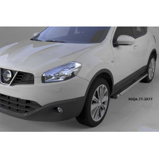 Пороги алюминиевые (Emerald Black) Nissan Qashqai (Ниссан Кашкай) (2006-2014)