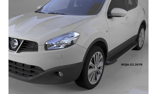 Пороги алюминиевые (Onyx) Nissan Qashqai (Ниссан Кашкай) (2006-2014) на Nissan Qashqai (2007-2010) 