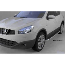 Пороги алюминиевые (Ring) Nissan Qashqai (Ниссан Кашкай) (2006-2014)