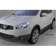 Пороги алюминиевые (Sapphire Black) Nissan Qashqai (Ниссан Кашкай) (2006-2014)